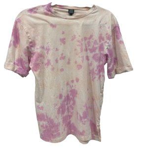 WILD FABLE Women's Pink Tie Dye 100% Cotton Crew Neck T-Shirt SMALL